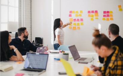 Group of colleagues brainstorming