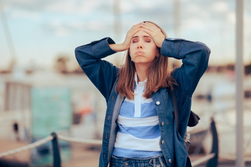 Frustrated Women lost keys
